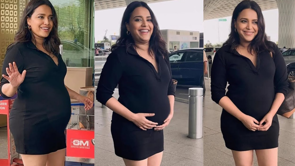प्रेग्नेंसी के बाद पहली बार एयरपोर्ट पर दिखी स्वरा भास्कर, कैमरे में दिखा बेबी बंप